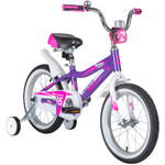 Велосипед NOVATRACK 16" NOVARA, лиловый, алюм. рама, тормоз нож, короткие крылья, нет багажника