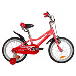 Велосипед NOVATRACK 16" NOVARA алюм., коралловый, пер.руч., зад.нож. тормоз, короткие крылья, полная