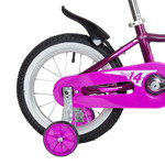 Велосипед NOVATRACK 14" NOVARA алюм., фиолетовый, пер.руч., зад.нож. тормоз, короткие крылья, полная