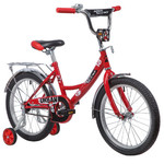Велосипед NOVATRACK 18" URBAN красный, защита А-тип, тормоз нож., крылья и багажник хром.
