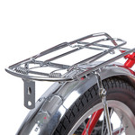 Велосипед NOVATRACK 18" URBAN красный, защита А-тип, тормоз нож., крылья и багажник хром.