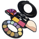 Набор детской декор. косметики Bondibon Eva Moda, BOX 14х14х3,1 см; тени для век-13шт.(8,16г), блеск для губ-6шт.(3,84г), румяна-2шт.(5,76г), пудра-2шт.(6,56г), тушь-1шт.(1,6г), аппликатор-2шт., зеркало-1шт., арт.81022.