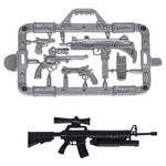 Набор "Армия" солдатик с оружием, " НАСТОЯЩИЙ БОЕЦ"  Bondibon, CRD 21,5x13x3 см, спецназовец ,форма камуфляж песочного цвета.