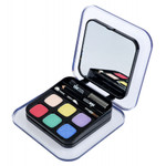 Набор детской декор. косметики Bondibon Eva Moda, BOX 14х14х4,5 см; тени для век-4шт.(3,84г), блеск для губ-9шт.(6,48г), румяна-2шт.(1,92г), тушь-1шт.(1,6г), косметический карандаш-1шт.(0,56г), аппликатор-2шт., зеркало-2шт.,арт.8295-2.