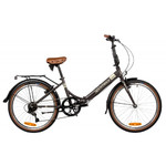 Велосипед NOVATRACK 24" складной, AURORA, коричневый, Shimano 6 speed, TY21/TS38