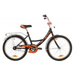 Велосипед NOVATRACK 20" URBAN чёрный, защита А-тип, тормоз нож, крылья и багажник хром