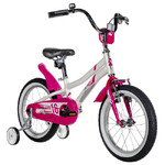 Велосипед NOVATRACK 16" NOVARA алюм., белый, пер.руч., зад.нож. тормоз, короткие крылья, полная защи