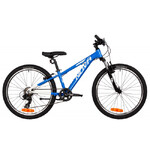 Велосипед NOVATRACK 24" EXTREME алюм. рама 11", синий-белый, 7 скор., TY300/EF41/TZ500-7, V-brake