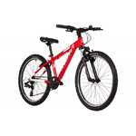 Велосипед NOVATRACK 24" EXTREME алюм. рама 13", красный-белый, 7 скор.,  TY300/EF41/TZ500-7, V-brake