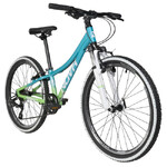 Велосипед NOVATRACK 24" KATRINA, алюм.рама 10" салатовый-голубой, 7 скор, TY300/EF41/TZ500, V-Brake