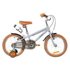 Велосипед NOVATRACK 16" VALIANT, сталь, серый, полная защита цепи, ручной передний и задний тормоз,