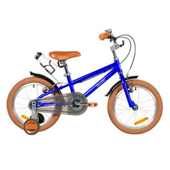 Велосипед NOVATRACK 18" VALIANT, сталь, тёмно-синий, полная защита цепи, ручной передний и задний то