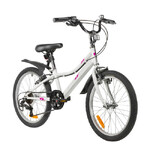 Велосипед FOXX 20" JASMINE белый,  стальная рама, 6 скор., Microshift MS21/Microshift TS38,  тормоз