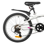 Велосипед FOXX 20" JASMINE белый,  стальная рама, 6 скор., Microshift MS21/Microshift TS38,  тормоз